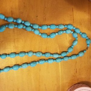 Custom Turquoise beaded long necklace